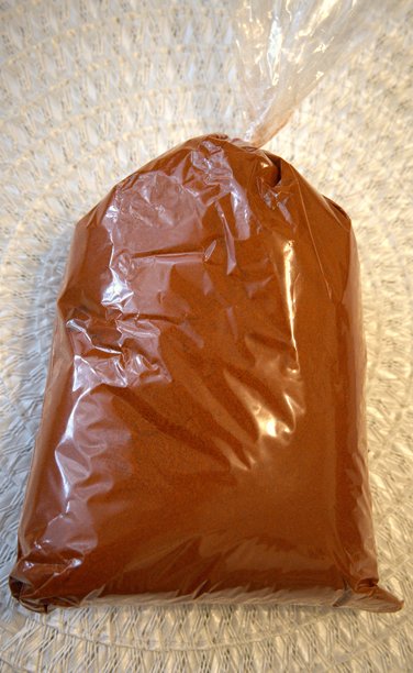 透明包装袋中的地面红甜椒粉，特写，复制空间，匈牙利厨房，匈牙利调味料图片下载