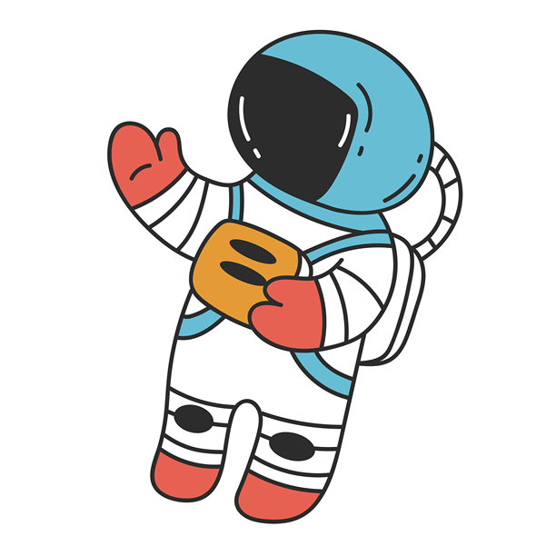 太空宇航员角色，银河系星球Logo，T恤印花，宇宙概念。矢量图形设计插画元素图片下载