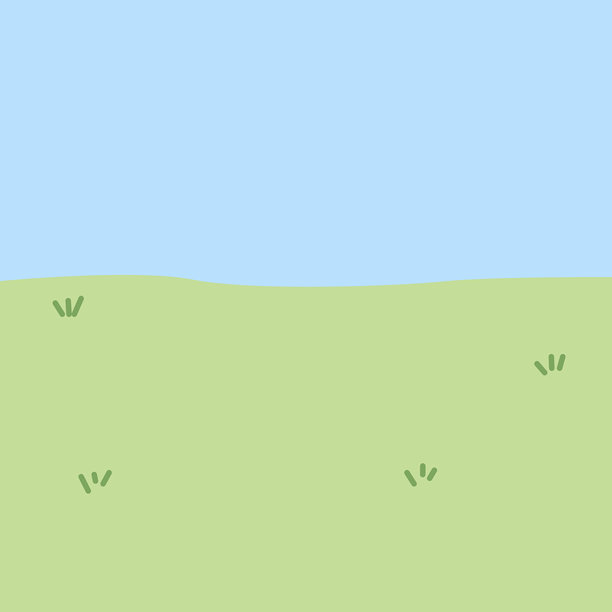 绿草地和天空的插画图片下载