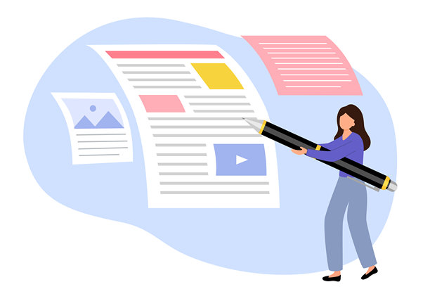 内容写作者。博客文章创作概念。自由职业创意在线博客图片与笔。图片下载