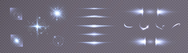 一组炫酷的蓝色光效，适用于未来感界面条、HUD屏幕和科幻演示背景图片下载