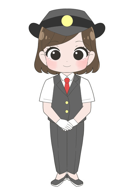 一位可爱的女性车站工作人员插画图片下载