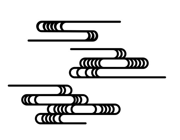 云彩插画。日式背景插画。新年贺卡素材。图片下载