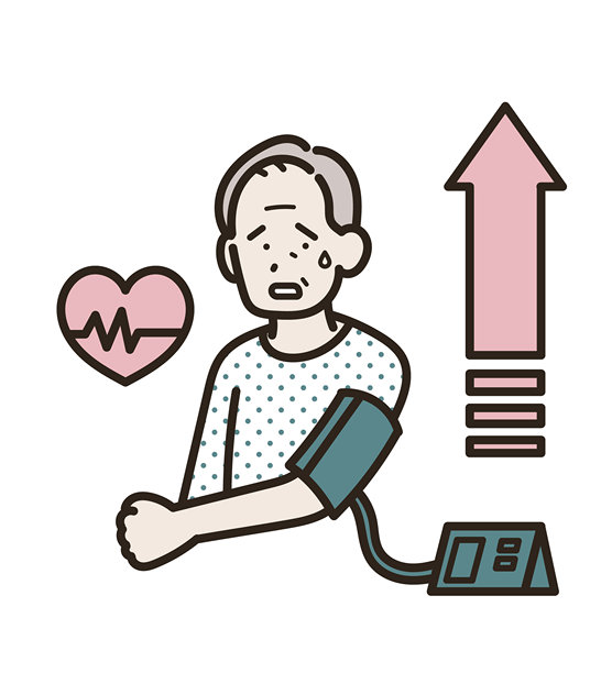 高血压老年男性的插画图片下载