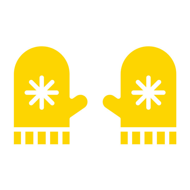 连指手套矢量图标设计插画图片下载