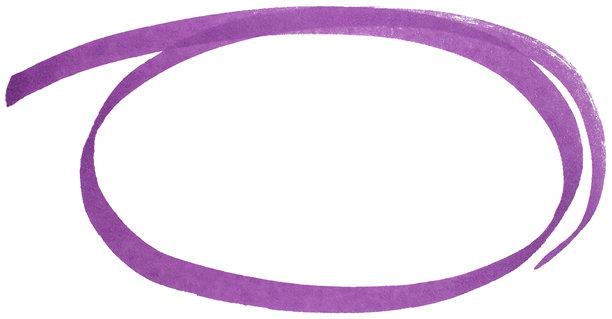 手绘紫色马克笔圆形草图，抽象墨水椭圆形笔触，用于高亮、强调、下划线、商务笔记、涂鸦设计图片下载