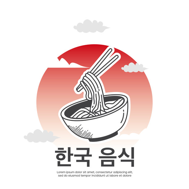 美食韩式插画设计。韩式美食设计图片下载