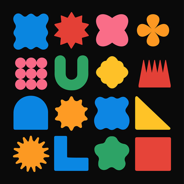 彩色铅笔图。手绘蜡笔设计元素：圆形、方形和三角形，风格趣味十足，适合儿童，并留有充足的复制空间。矢量插画图片下载