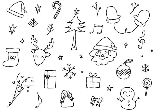 手绘圣诞插画集，装饰素材图片下载
