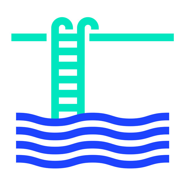 泳池矢量图标设计插画图片下载