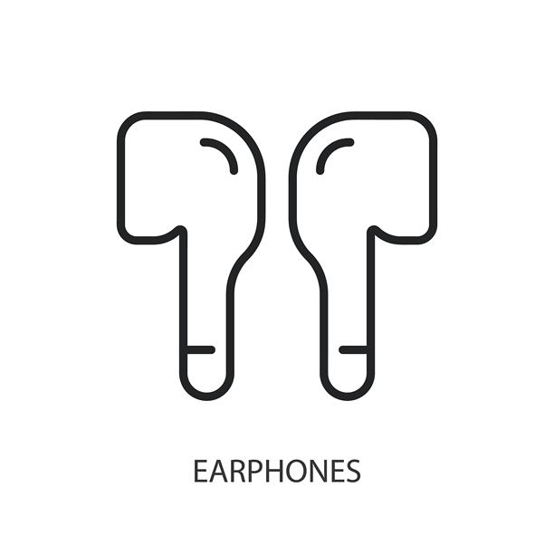 耳机 细线图标。原创矢量插画。图片下载