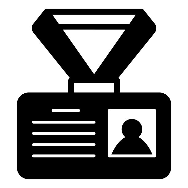 徽章带照片和丝带胶带实心图标，金融科技概念。矢量图。人物身份证标志在白色背景上，风格图标移动或网页设计。图片下载