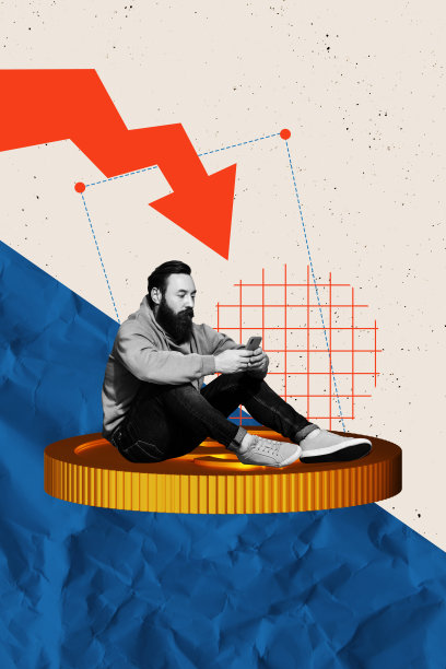 模板草图趋势 3D 照片拼贴 货币投资 年轻人 坐着 硬币类型 智能手机 收入 金融 预算 交易 分析图片下载