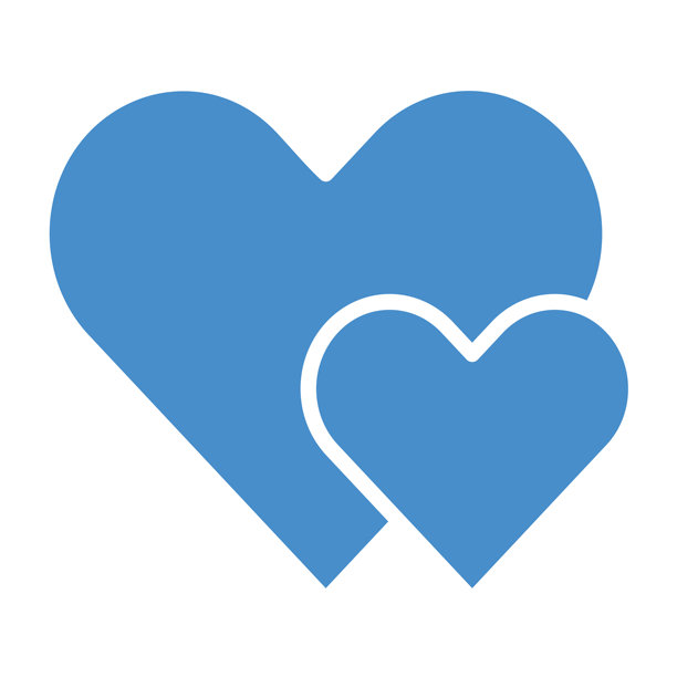 两个心形矢量图标设计插画图片下载