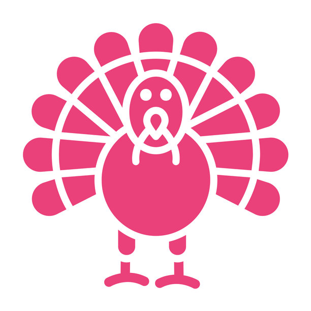 火鸡卡通矢量图标设计插画图片下载