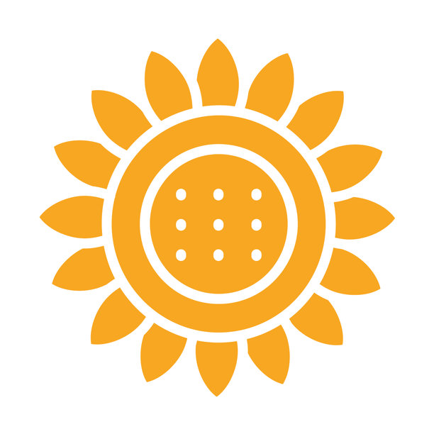 向日葵矢量图标设计插画图片下载