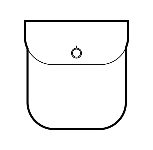 带翻盖的贴袋，圆角，时装技术插画。平面的服装模板，正面视图。男女通用图片下载