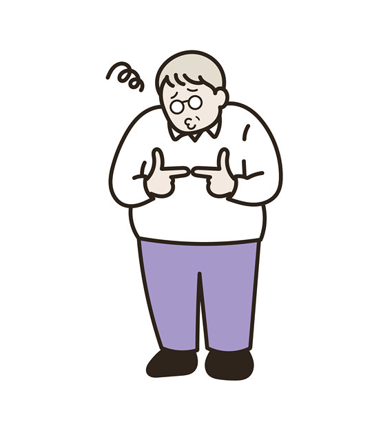 一个闷闷不乐的中年男子的插画。图片下载