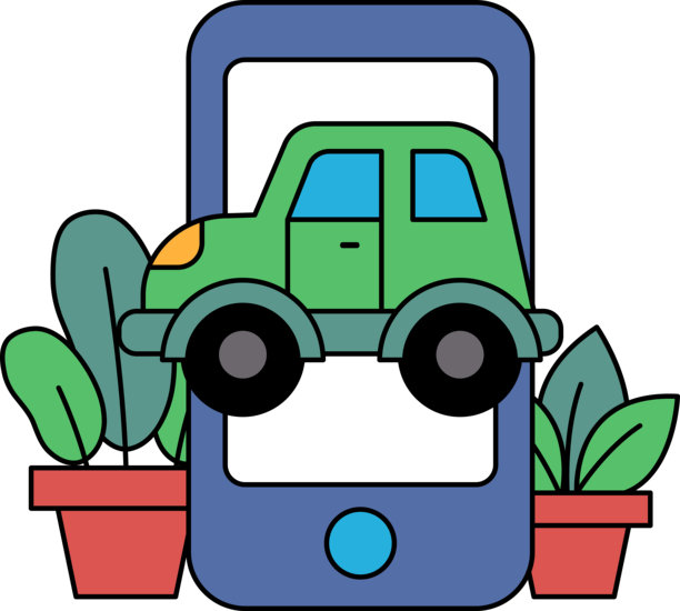 手机屏幕上有一辆绿色的汽车图片下载