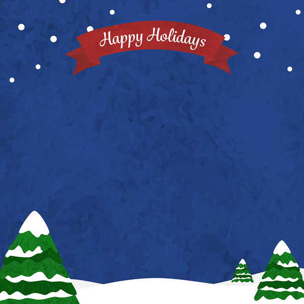 水彩夜景雪景圣诞背景框插画图片下载