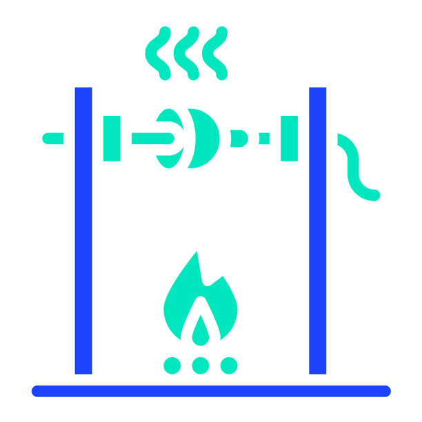 中世纪篝火烤肉矢量图标设计插画图片下载