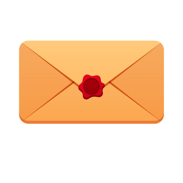 棕色信封配有火漆印矢量图，孤立插画图片下载