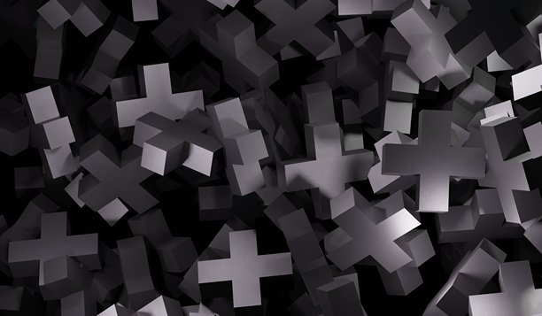 加号形状，科技背景，三维插画图片下载