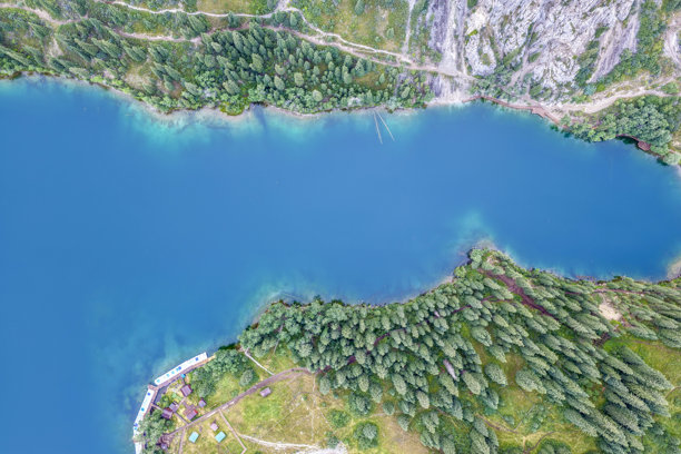 哈萨克斯坦科尔塞湖的航拍照片图片下载