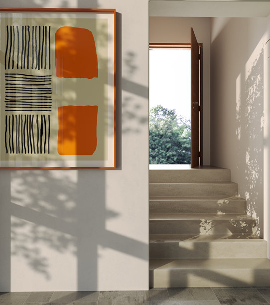 大型豪华现代明亮室内客厅模型插画三维渲染图图片下载