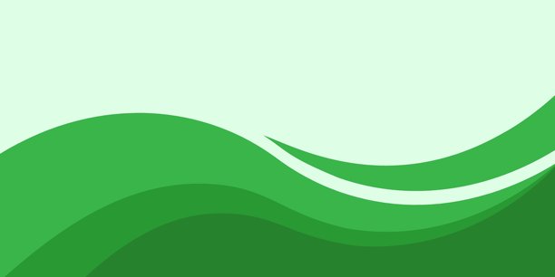 绿色曲线元素的抽象背景。绿色简约几何矢量插画。波浪布局横幅商业概念。图片下载