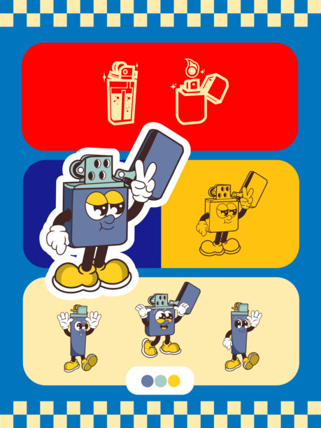 复古海报设计人物插画集图片下载