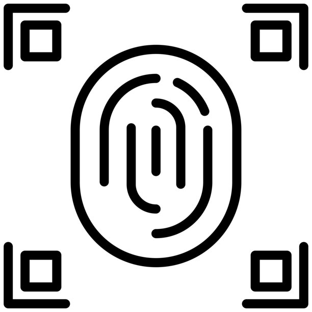 指纹线条图标素材插画图片下载