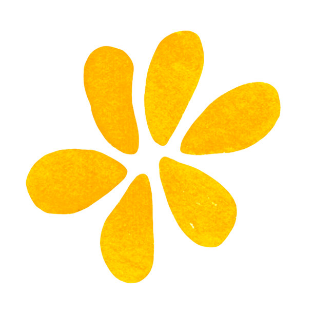 抽象的黄色花朵。手绘水彩插画，卡通风格。游戏，儿童，装饰，花瓣，植物，贴花图片下载