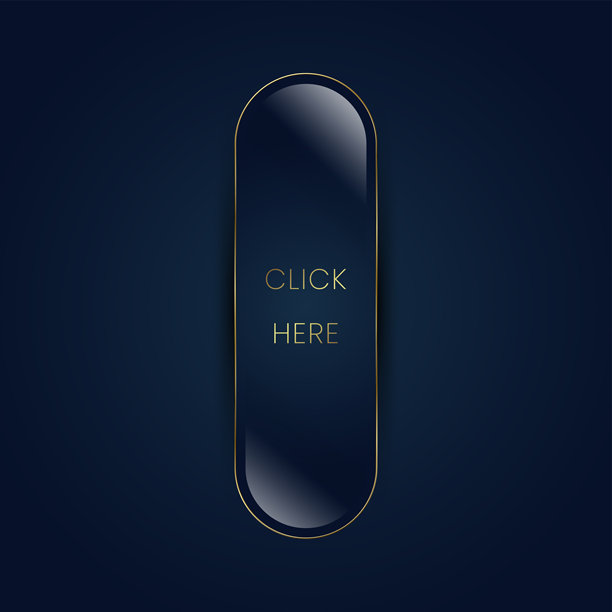 奢华胶囊按钮，采用时尚的黑金配色，非常适合奢侈品牌和高端网站。优雅的优质网页按钮。矢量插画。图片下载