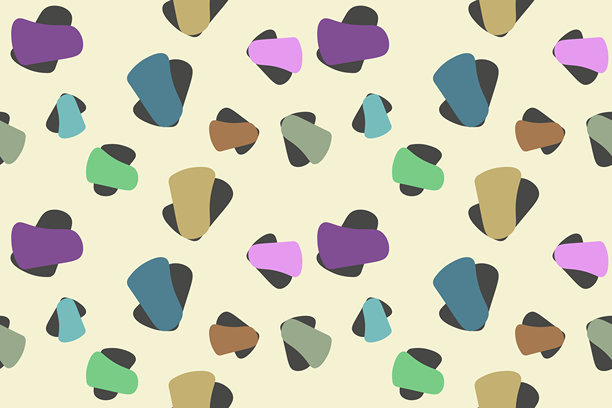 无缝的彩色几何图形，背景为浅黄色，复古风格，适用于面料、卡片、海报、封面、横幅或品牌设计。矢量插画图片下载