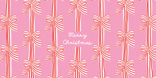 圣诞快乐，手绘时尚风格的节日横幅，饰有蝴蝶结。现代抽象圣诞设计，适用于贺卡、横幅、海报、封面。矢量插画图片下载