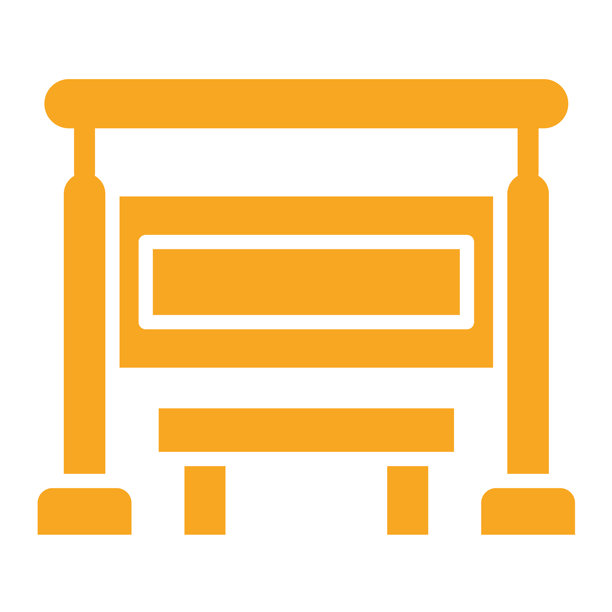 公交车站矢量图标设计插画图片下载