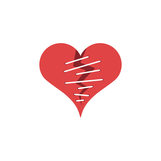 破碎的心形图标图片下载