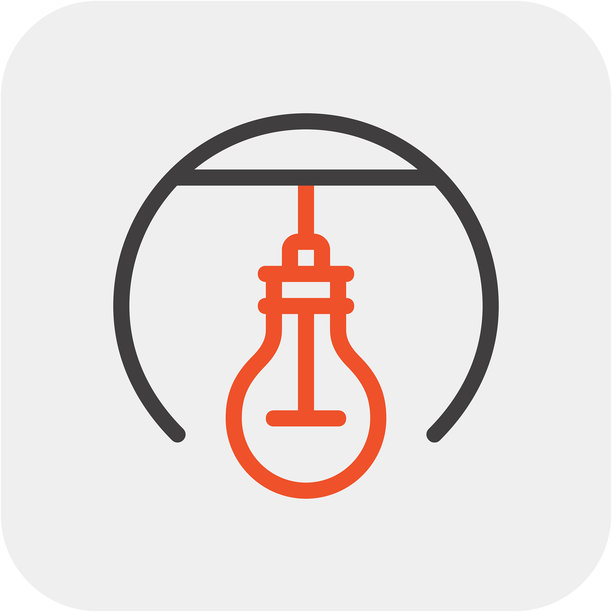 现代灯泡扁平线条矢量插画图标设计理念图片下载