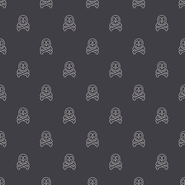 人类头骨无缝图案库存插图图片下载