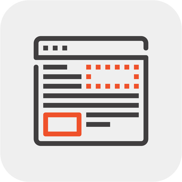 现代网页扁平化线条矢量插画图标设计理念。手机和网页图形图标。扁平化符号，logo创意理念。简洁干净的扁平化象形图图片下载