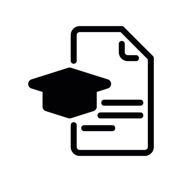 带有学者帽图形的教育证书插画图片下载