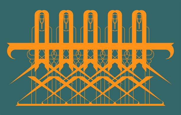 酒吧柜台是装饰艺术的标志。女孩们图片下载