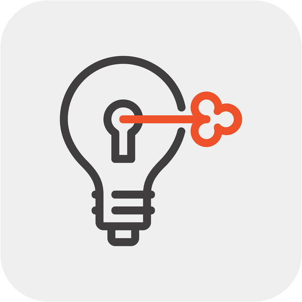 现代灯泡扁平线形矢量插画图标设计理念图片下载