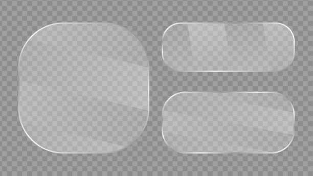 写实清晰的透明玻璃、窗户或镜子素材，带有透明背景图片下载