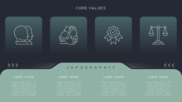 核心价值观信息图 - 像素线完美图片下载