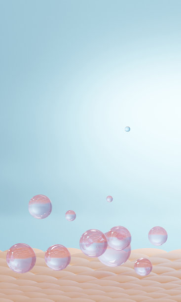 柔软肌肤上的维生素滴。肌肤精华、肌肤修复、保湿霜、胶原蛋白精华、护肤化妆品解决方案，3D插画。图片下载