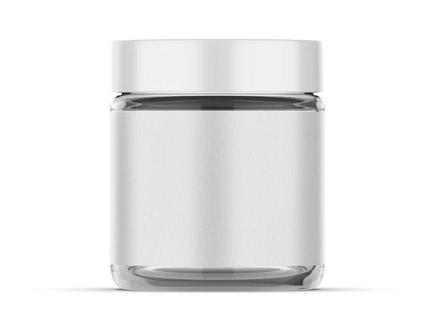 带有纸质标签的透明玻璃罐模型，孤立在白色背景上，3D插画图片下载