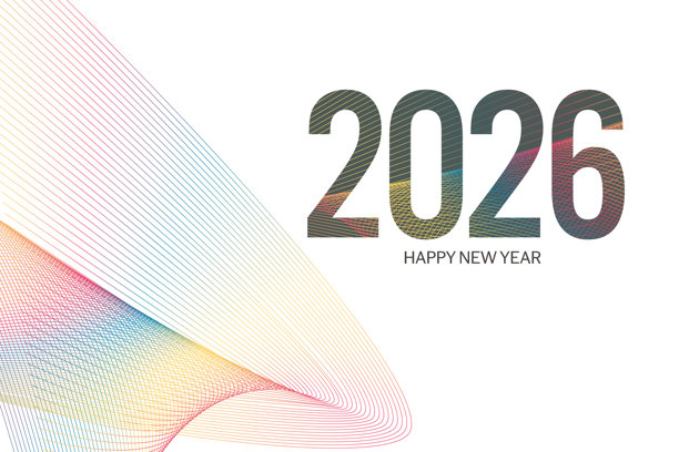 2026圣诞海报模板，采用全新数字电子科技风格。新年、圣诞快乐2026贺卡，采用网络计算机设计。科技数字横幅或标题，2026年素材插画图片下载