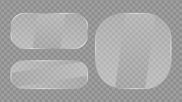 逼真的透明玻璃、窗户或镜子素材，带有透明背景图片下载